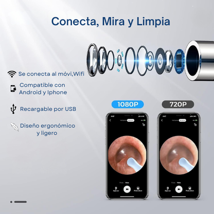 Clowve™ 2.0 Limpieza auditiva con cámara HD